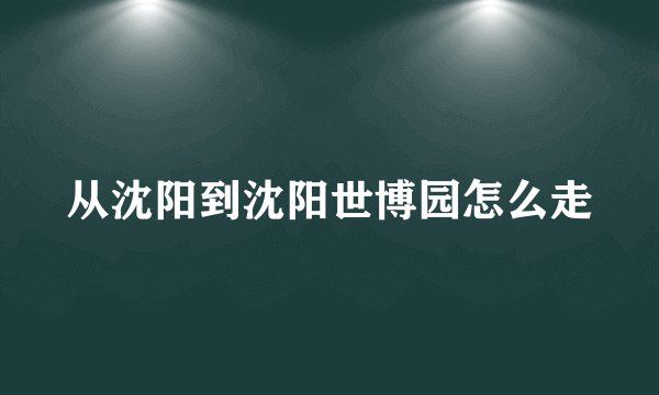 从沈阳到沈阳世博园怎么走