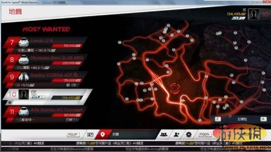 《极品飞车17：最高通缉》劫车点分布图 87个热门车位置