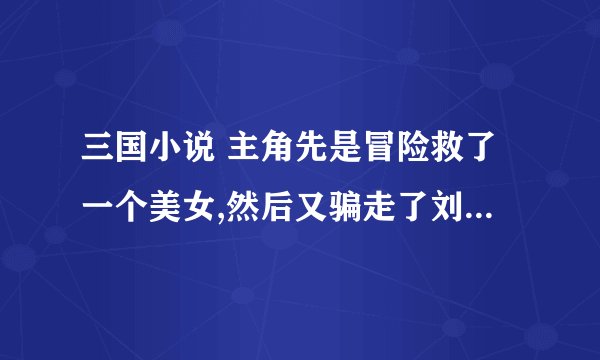 三国小说 主角先是冒险救了一个美女,然后又骗走了刘备的老婆甘夫人