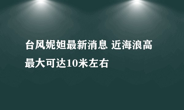 台风妮妲最新消息 近海浪高最大可达10米左右