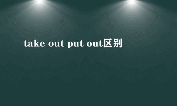 take out put out区别