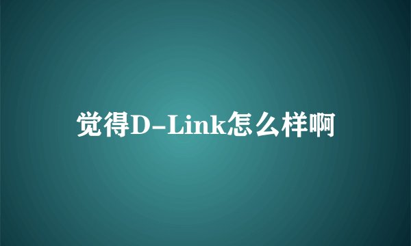 觉得D-Link怎么样啊