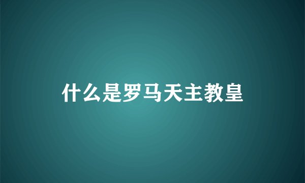 什么是罗马天主教皇