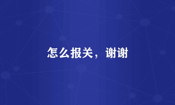 怎么报关，谢谢