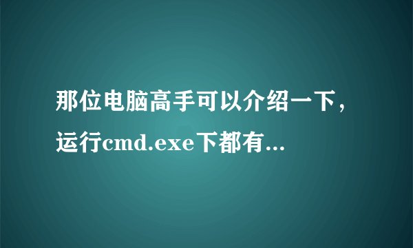 那位电脑高手可以介绍一下，运行cmd.exe下都有那几种命令？