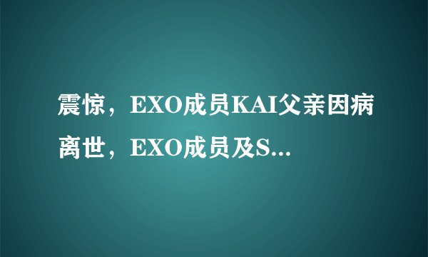 震惊，EXO成员KAI父亲因病离世，EXO成员及SM家族前往吊唁