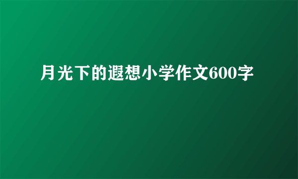 月光下的遐想小学作文600字