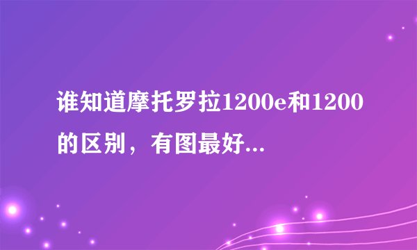 谁知道摩托罗拉1200e和1200的区别，有图最好，水货与会货怎么区分，有哪几个不同