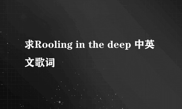 求Rooling in the deep 中英文歌词