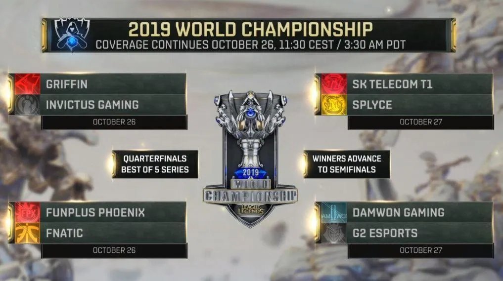 《LOL》S9四分之一决赛对阵图 S9八强赛比赛时间日期