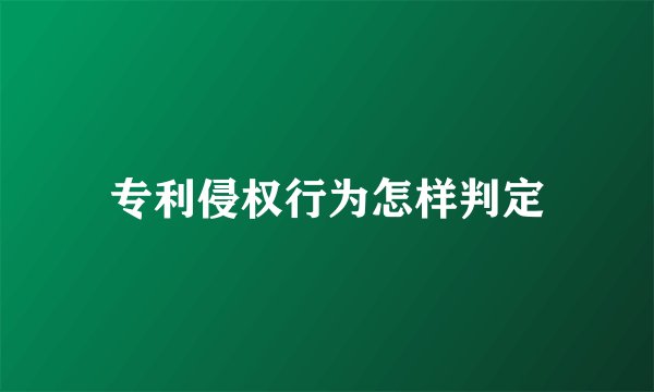 专利侵权行为怎样判定