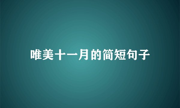 唯美十一月的简短句子
