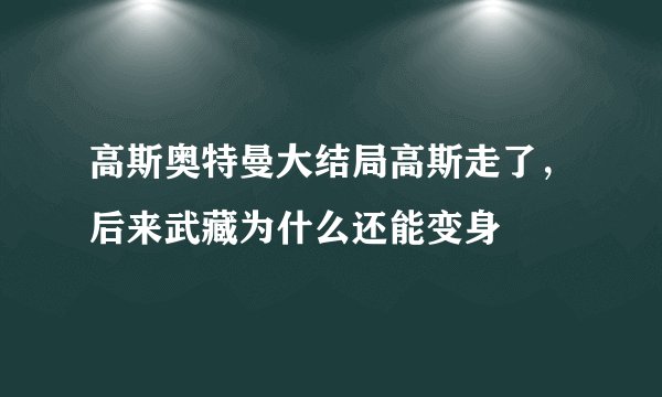 高斯奥特曼大结局高斯走了，后来武藏为什么还能变身