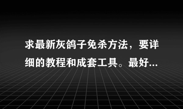 求最新灰鸽子免杀方法，要详细的教程和成套工具。最好是有能过360的壳。