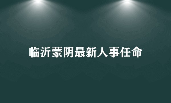临沂蒙阴最新人事任命