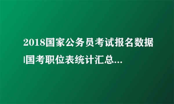 2018国家公务员考试报名数据|国考职位表统计汇总（10月31日）