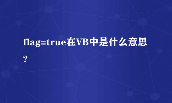 flag=true在VB中是什么意思?