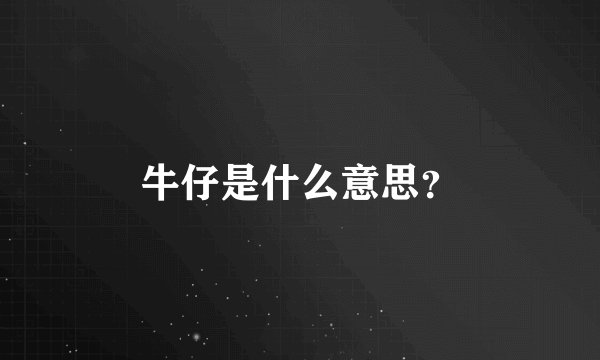 牛仔是什么意思？