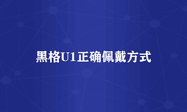 黑格U1正确佩戴方式