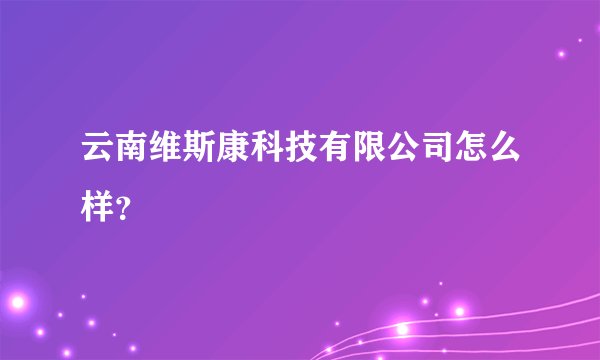 云南维斯康科技有限公司怎么样？