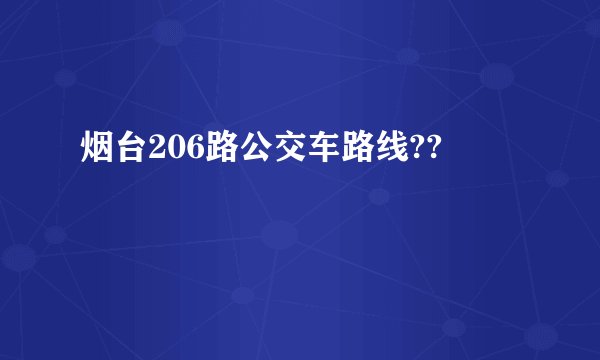 烟台206路公交车路线??