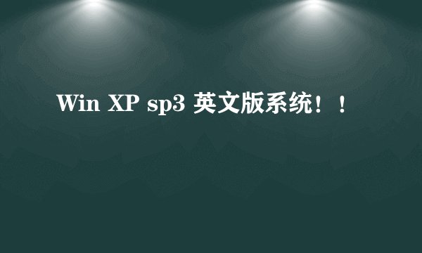 Win XP sp3 英文版系统！！