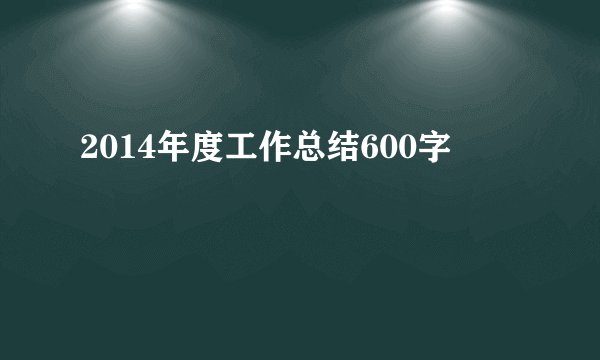 2014年度工作总结600字