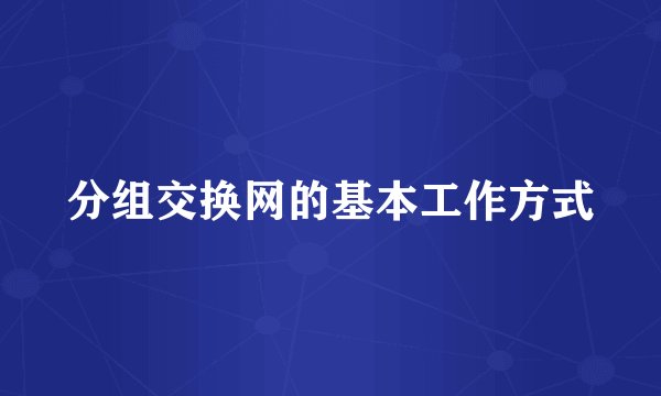 分组交换网的基本工作方式