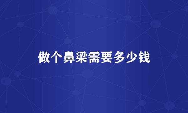 做个鼻梁需要多少钱