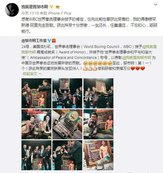 谁获得了世界拳击最高成就荣誉奖?