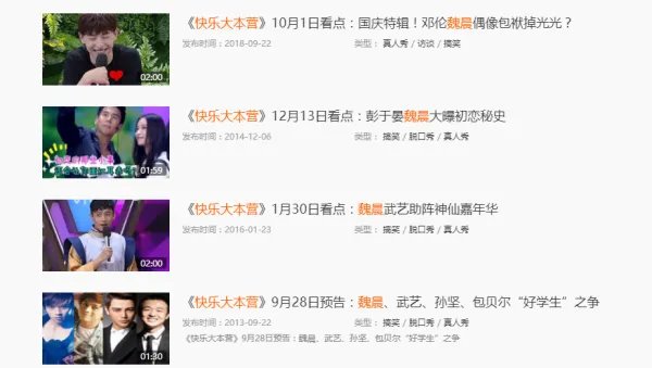 魏晨从湖南卫视快男出来的，那他上过哪几期快乐大本营？