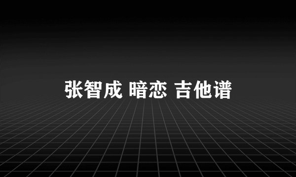张智成 暗恋 吉他谱