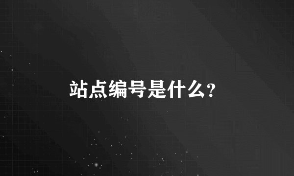 站点编号是什么？