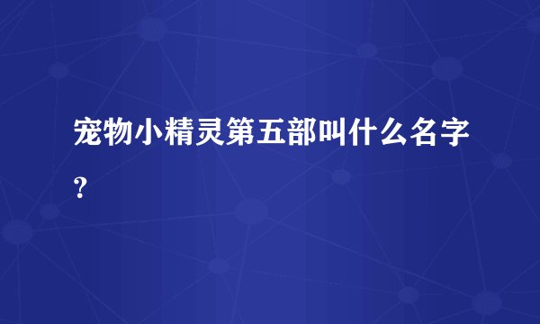宠物小精灵第五部叫什么名字？