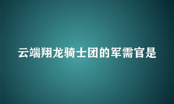 云端翔龙骑士团的军需官是