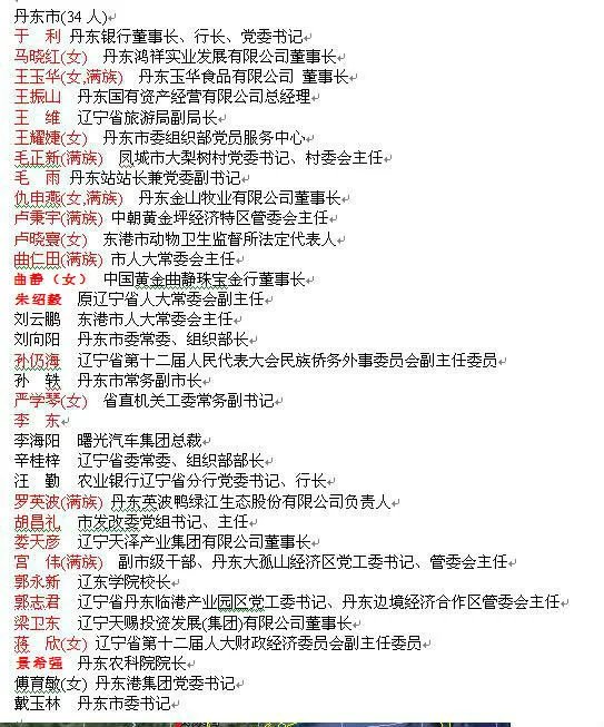 丹东马晓红是哪个民族