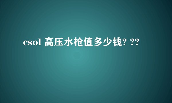 csol 高压水枪值多少钱? ??