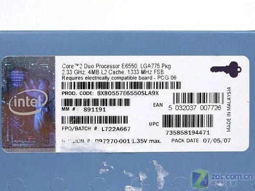 500MHz外频太轻松 酷睿2 E6550超频手记