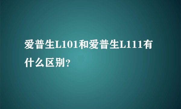 爱普生L101和爱普生L111有什么区别？