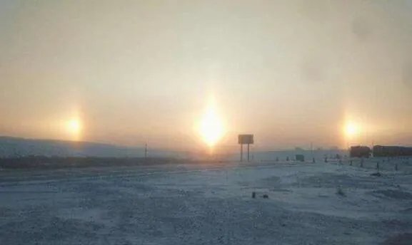 内蒙古现幻日奇观 现场画面曝光十分壮观