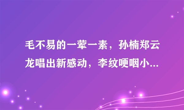 毛不易的一荤一素，孙楠郑云龙唱出新感动，李纹哽咽小鬼泣不成声