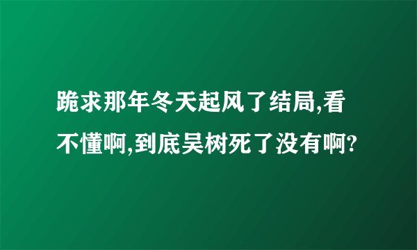 跪求那年冬天起风了结局,看不懂啊,到底吴树死了没有啊?