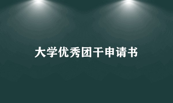 大学优秀团干申请书