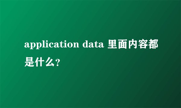 application data 里面内容都是什么？