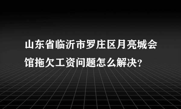 山东省临沂市罗庄区月亮城会馆拖欠工资问题怎么解决？