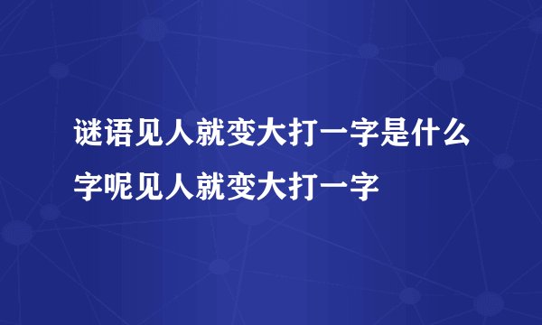 谜语见人就变大打一字是什么字呢见人就变大打一字