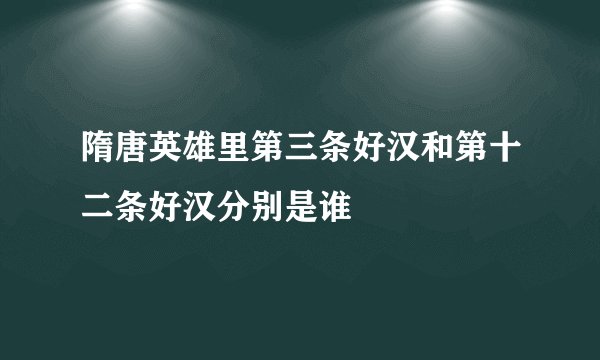 隋唐英雄里第三条好汉和第十二条好汉分别是谁