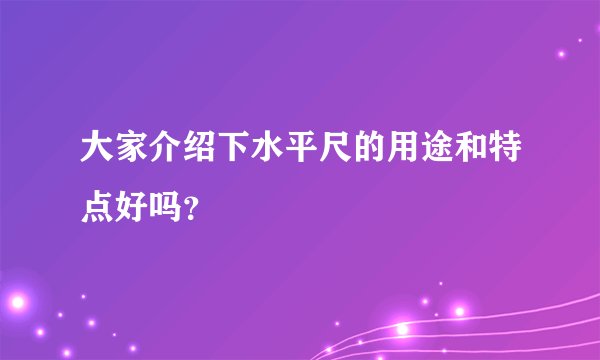 大家介绍下水平尺的用途和特点好吗？