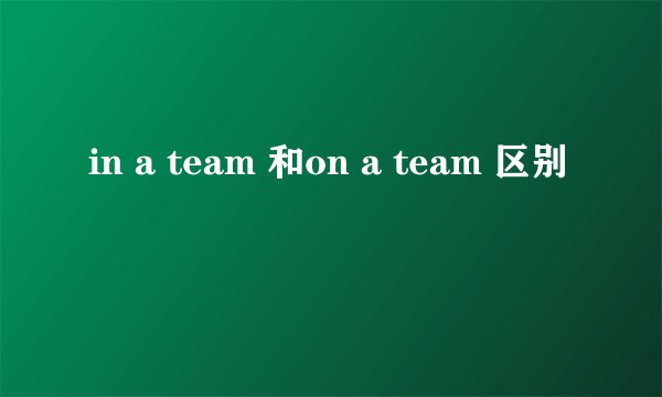 in a team 和on a team 区别