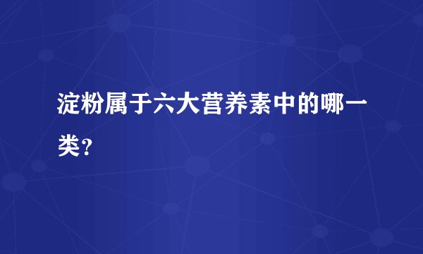 淀粉属于六大营养素中的哪一类?